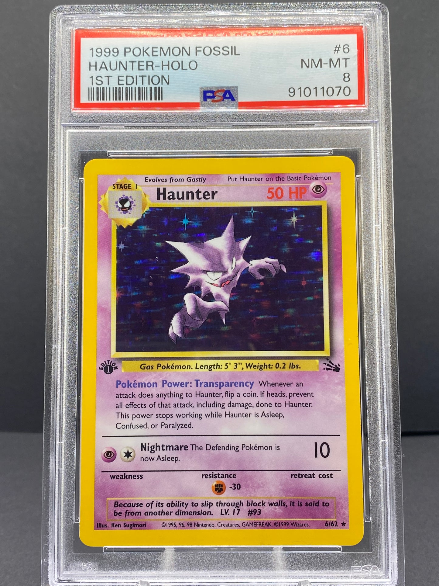 006/62 - Haunter - Fossil (1st Edition Holo, Grade 8, PSA)
