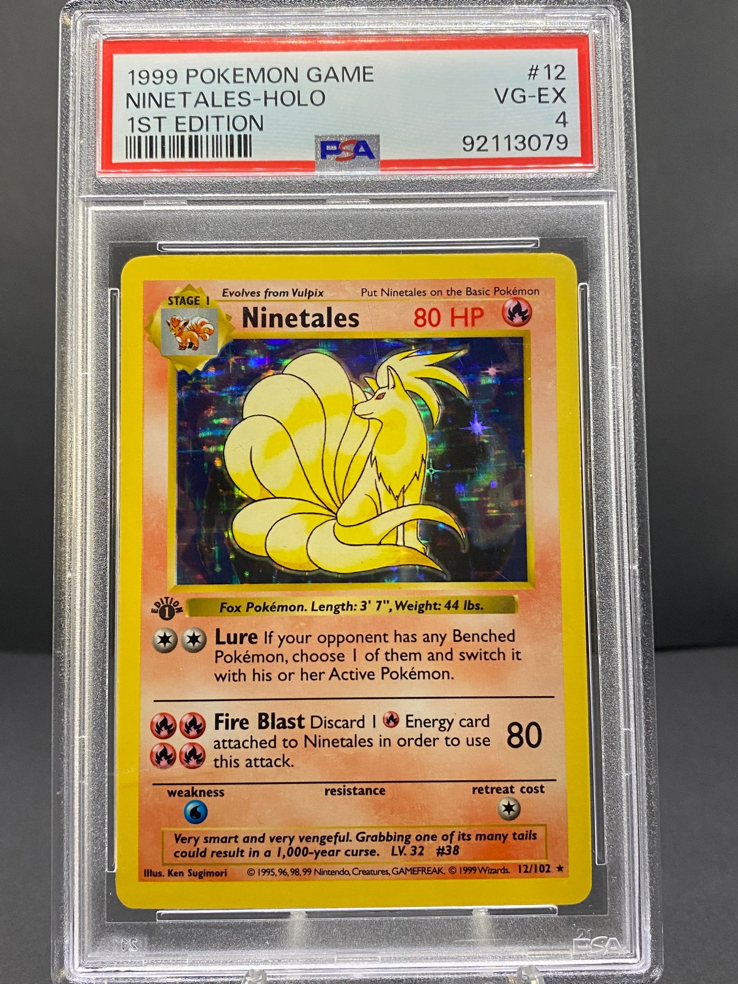012/102 - Ninetales - Base Set (1st Edition Holo, Shadowless, Grade 4, PSA)
