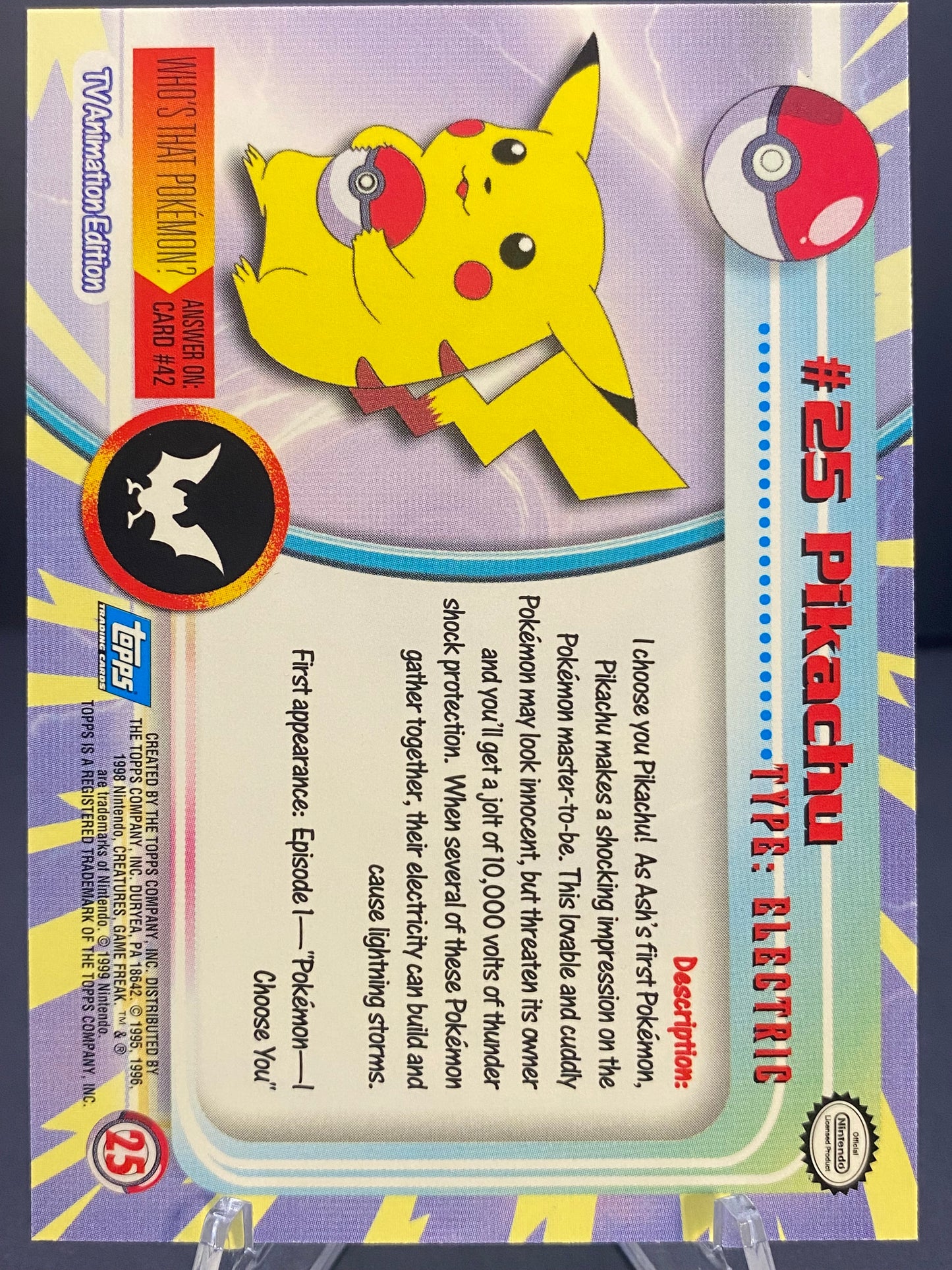 Pikachu Topps - Series 1