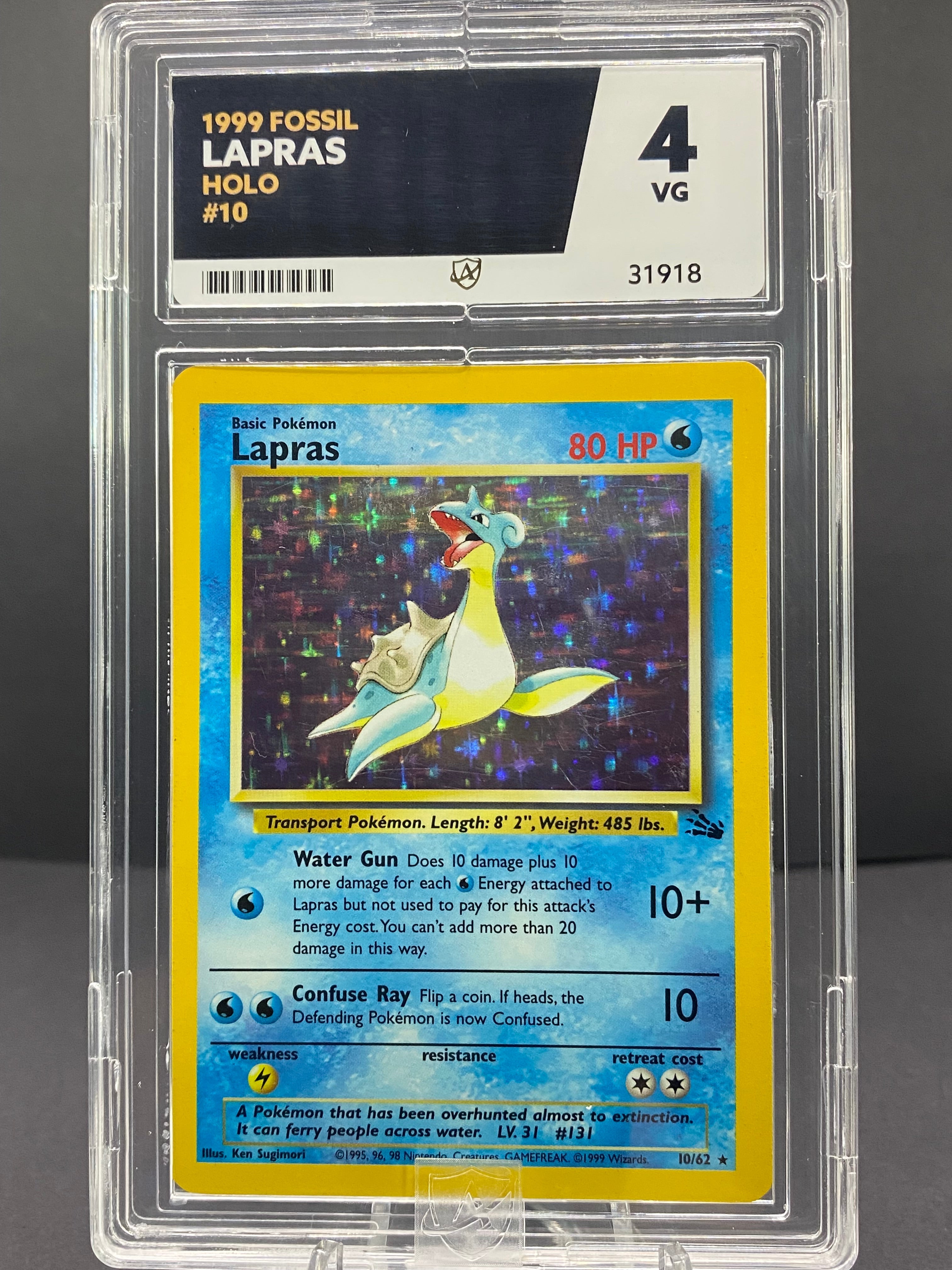 010/62 - Lapras - Fossil (Normal Holo, Grade 4 - ACE Grading ...