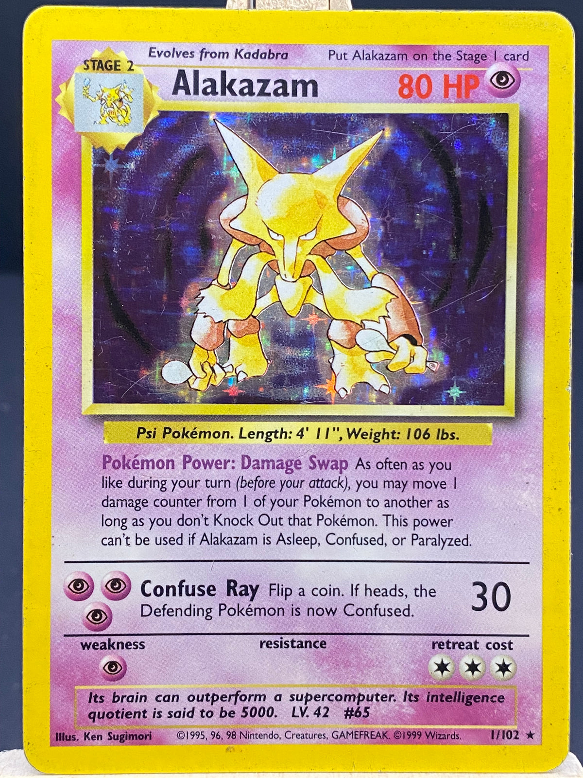 001/102 - Alakazam - Base Set (Normal Holo)