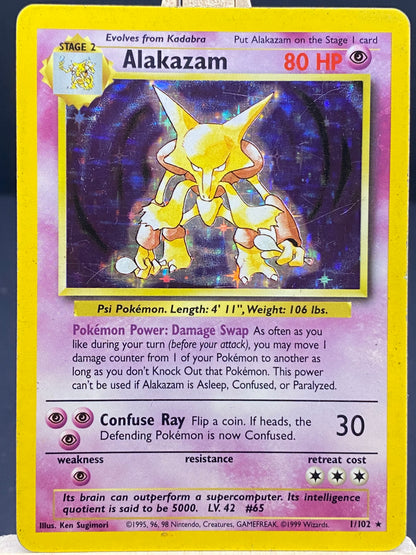 001/102 - Alakazam - Base Set (Normal Holo)