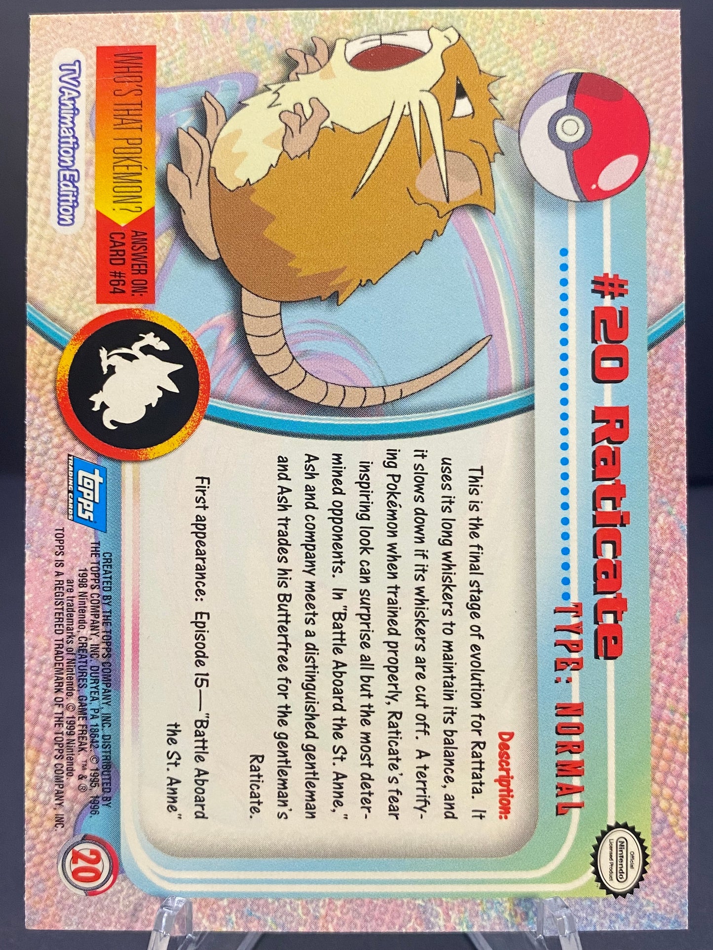 Raticate Topps - Series 1