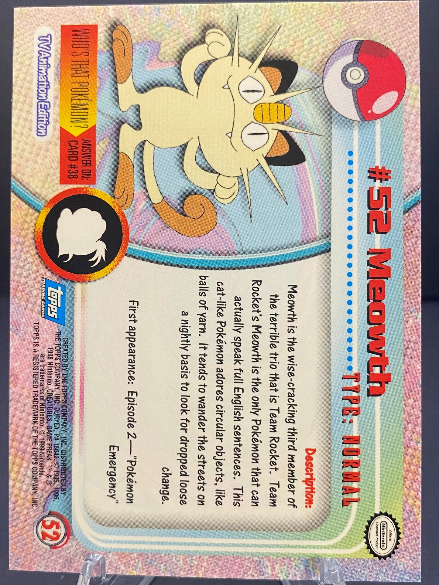 Meowth Topps - Series 1