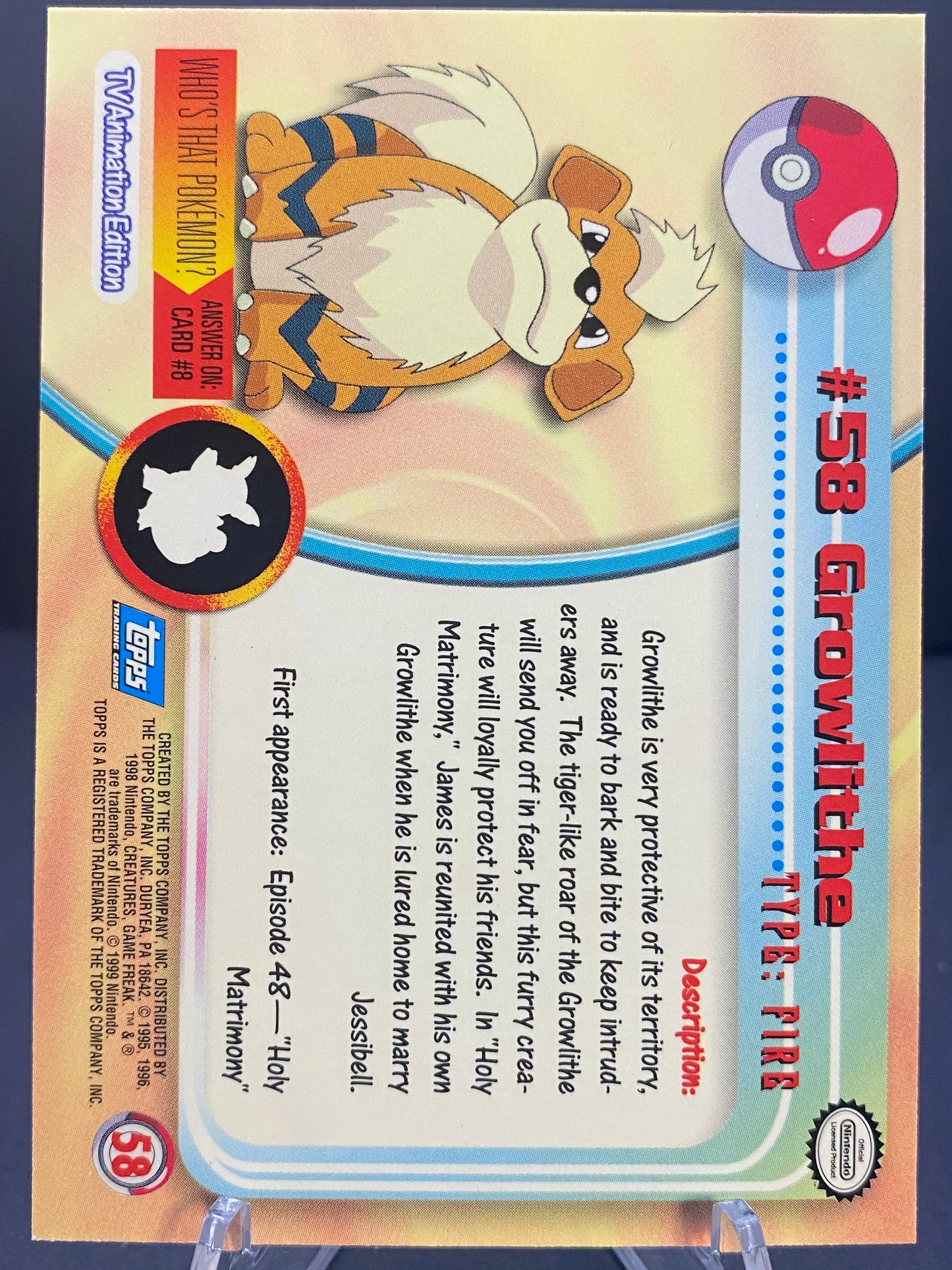Growlithe Topps - Series 1