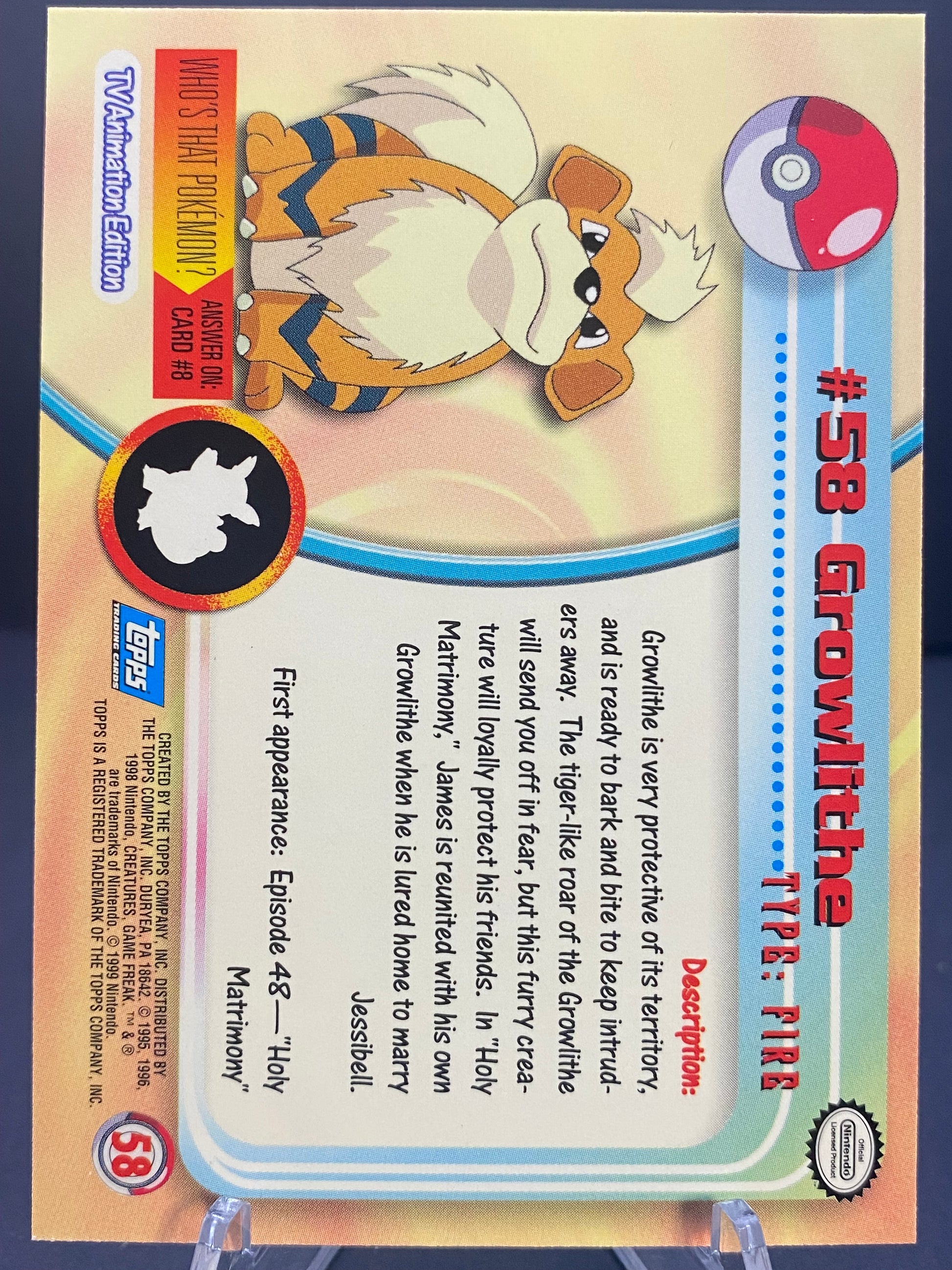Growlithe Topps - Series 1