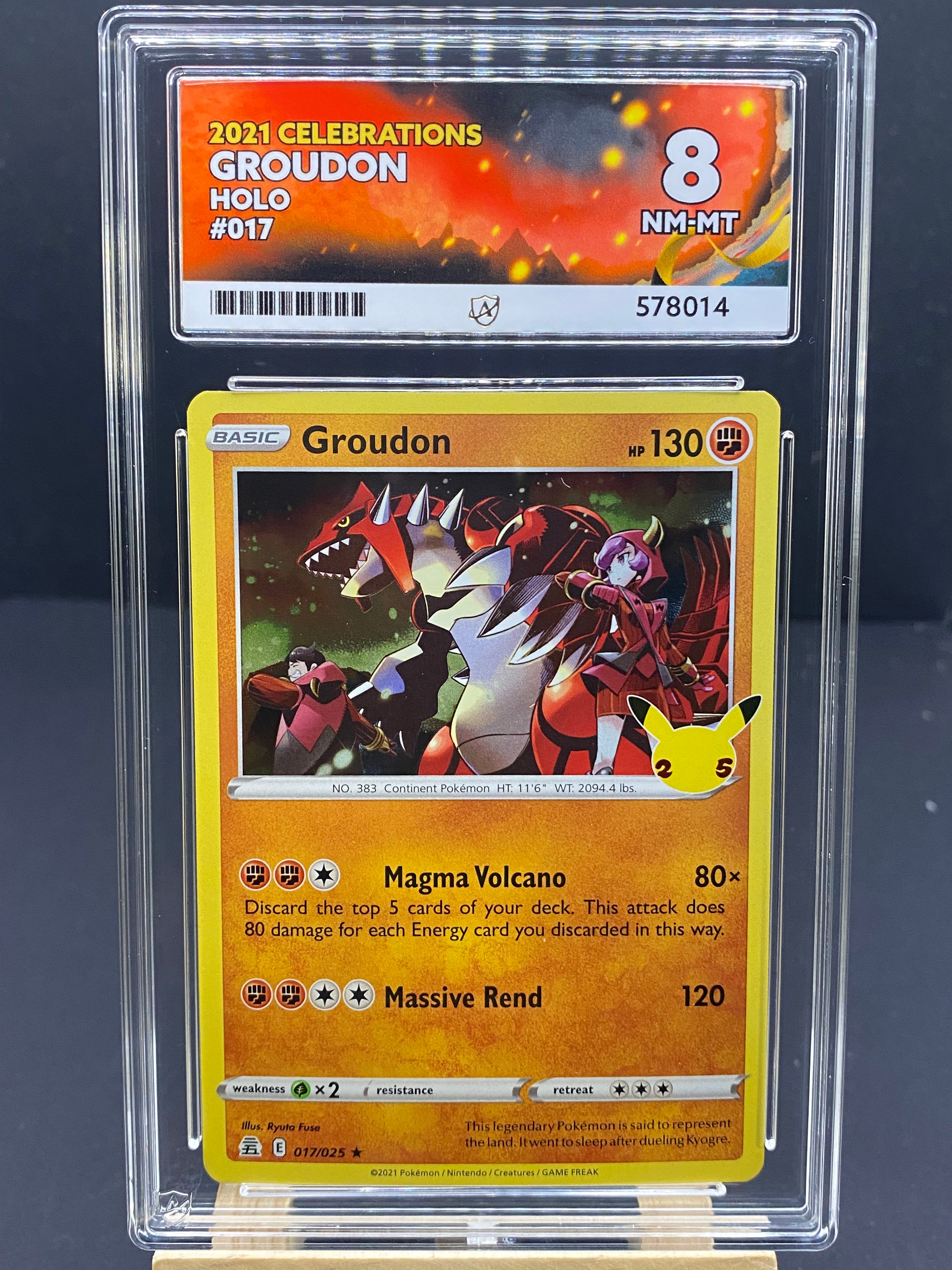 017/25 - Groudon - Celebrations (Normal Holo, Grade 8 - ACE Grading ...