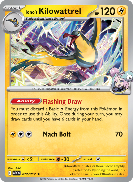 Iono's Kilowattrel - Ascended Heroes