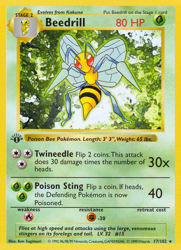 017/102 - Beedrill - Base Set (Normal) – Sparkwood Collectables