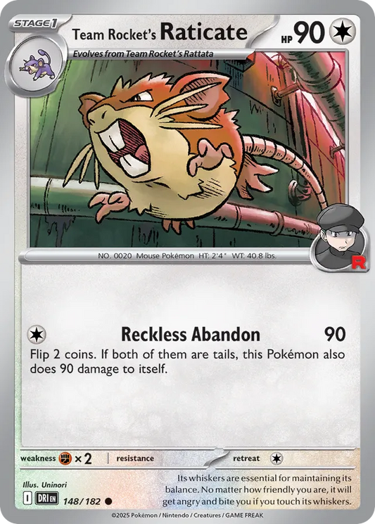 148/182 - Team Rocket's Raticate - Destined Rivals (Reverse Holo)