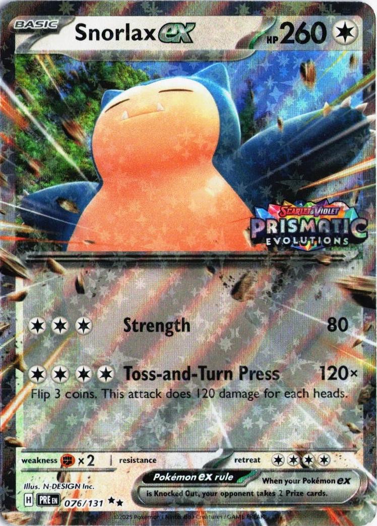 076/131 - Snorlax ex - Prismatic Evolutions (Prismatic Evolutions Stamp)